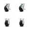 Service Caster 5 Inch Rubber on Steel Caster Set with Roller Bearings 2 Brakes 2 Rigid SCC SCC-30CS520-RSR-TLB-2-R520-2 - alternate 1
